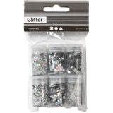 Creativ Company Glitter en Pailletten Zilver, 6x5gr - afbeelding 2