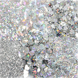 Creativ Company Glitter en Pailletten Zilver, 6x5gr - afbeelding 3