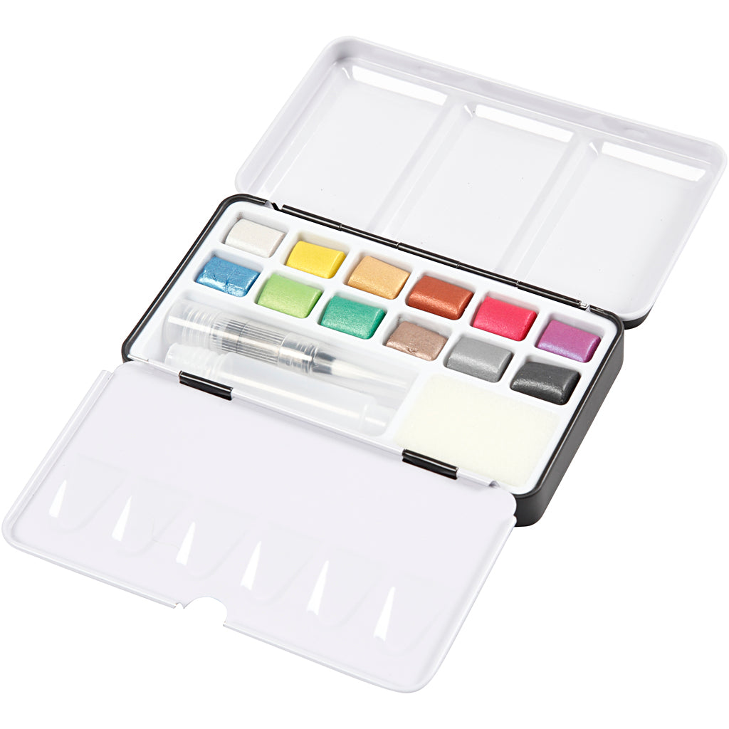 Pigment art set of 12 metallic watercolor paints