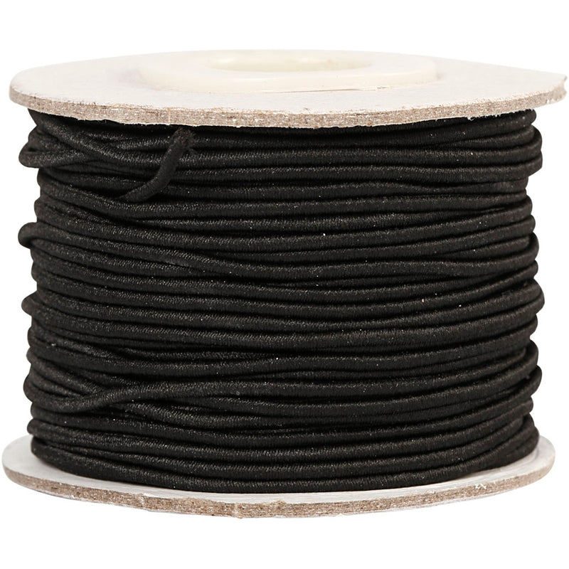 Creativ company elastiek dikte 1mm zwart, 25m