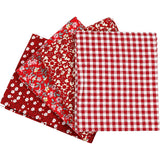 Creativ company patchwork stof rood 45x55cm, 4st. - afbeelding 1