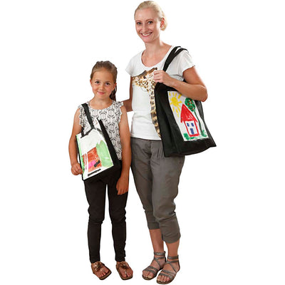 Creativ company zwarte schoudertas met plastic voorkant
