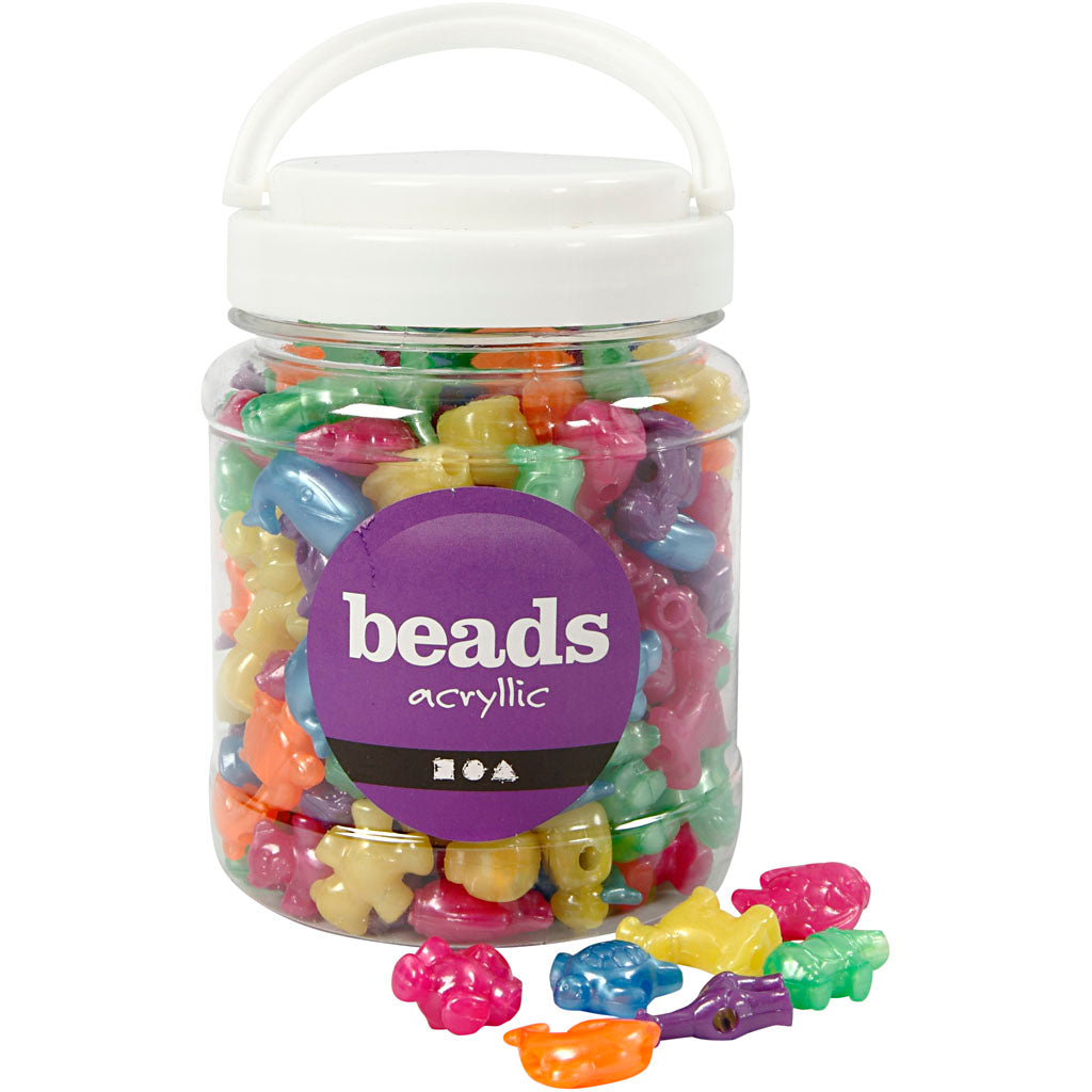 Creativ company figuur kralen parelmoer keuren in pot, 220st.