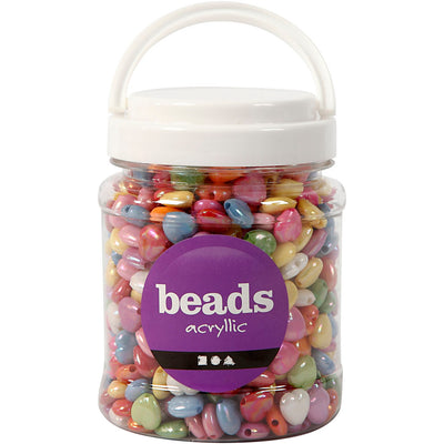 Creativ company hart kralen in pot, 700ml