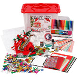 Creativ company hobbybox rood met creatieve materialen - afbeelding 1