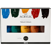 Creativ company pigment art acrylverf natuurlijke kleuren, 5x75ml - afbeelding 2