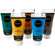 Creativ company pigment art acrylverf natuurlijke kleuren, 5x75ml - afbeelding 1