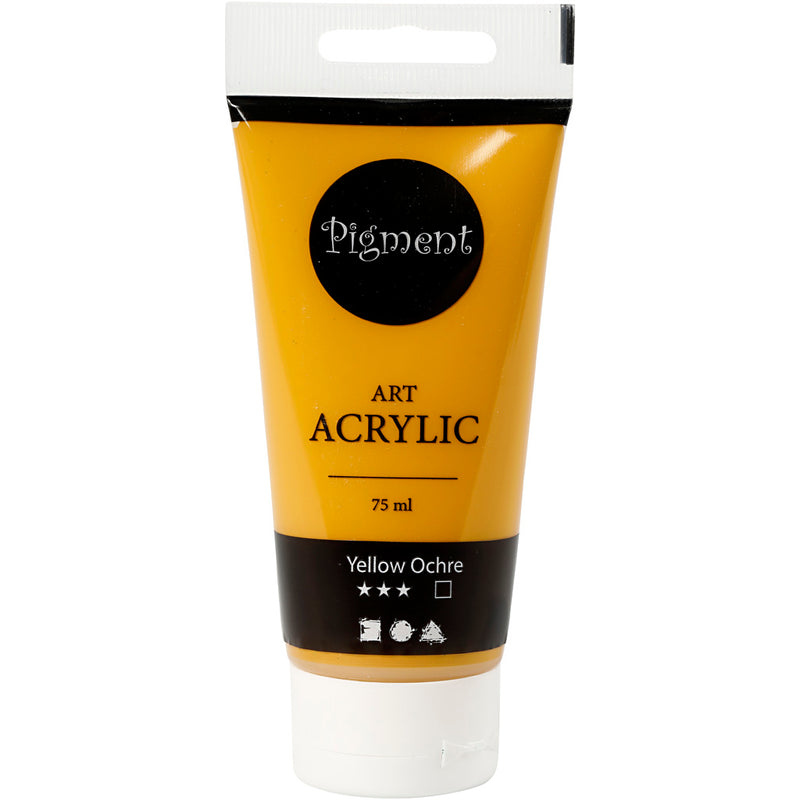 Creativ company pigment art acrylverf ochre geel, 75ml