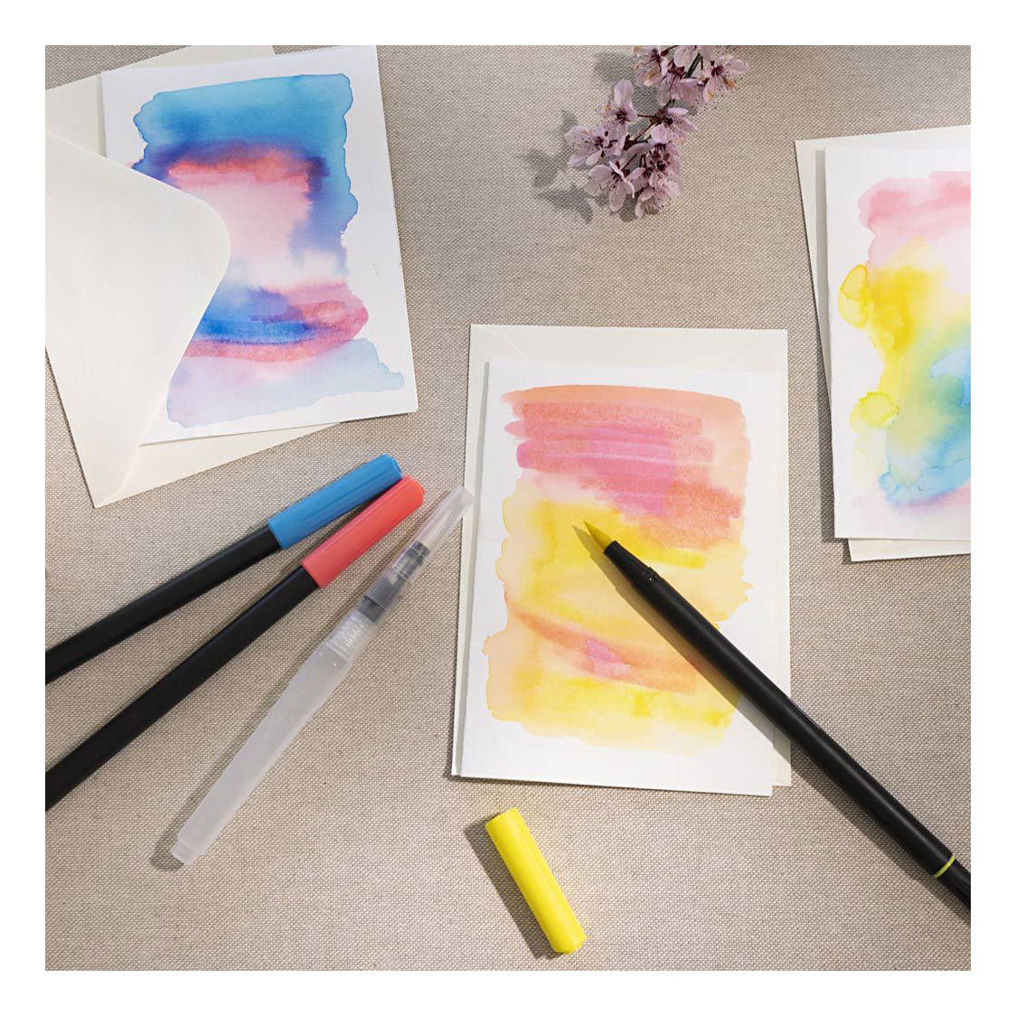 Creativ company dubbelzijdige aquarel marker standaard kleuren, 12st.