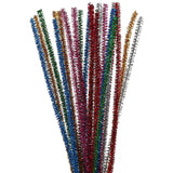 Creativ company chenilledraad sterke kleuren glitter 30cm, 24st. - afbeelding 1