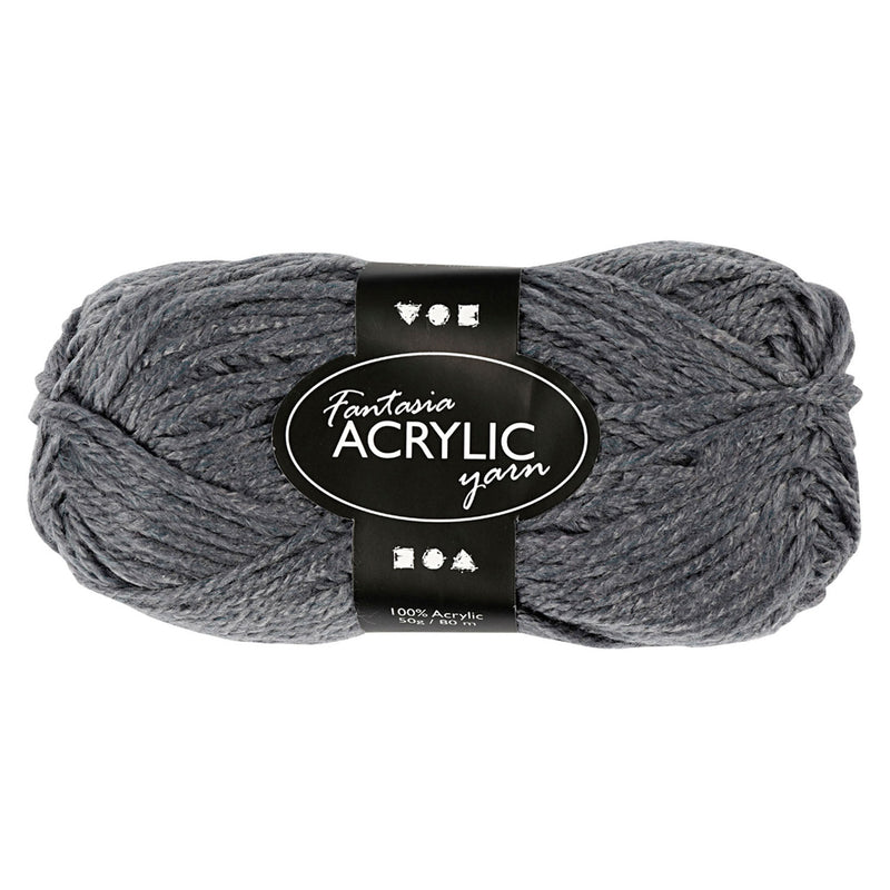Creativ company acrylgaren, grijs, 50gr, 80m