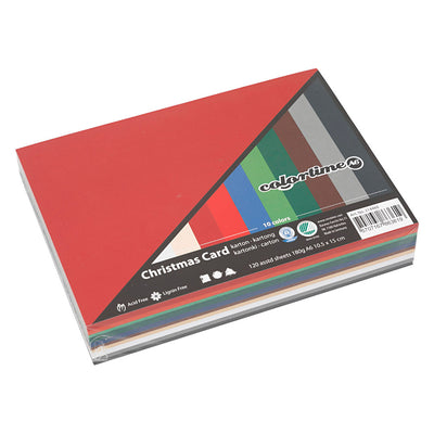 Colortime karton kaarten kerst kleuren, 120 vellen