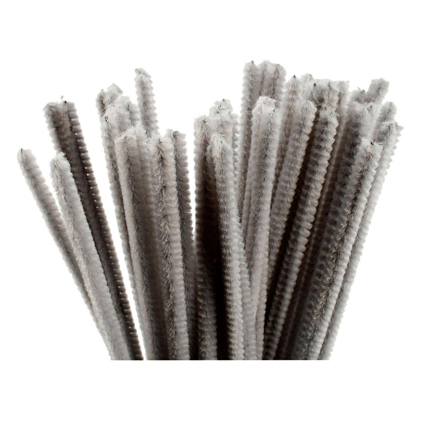 Creativ company chenille grijs 30cm, 50st.