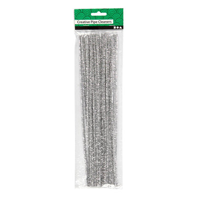 Creativ company https: www.cchobby.nl chenille-l-30-cm-dikte-6-mm-glitter-zilver-24-stuk-1-doos