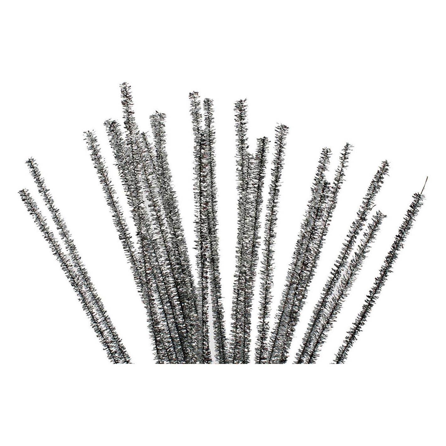 Creativ company chenille zilver 30cm, 24st.