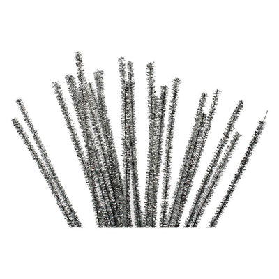 Creativ company https: www.cchobby.nl chenille-l-30-cm-dikte-6-mm-glitter-zilver-24-stuk-1-doos