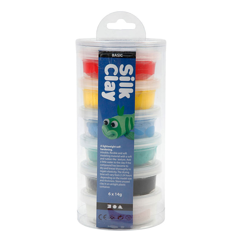 Creativ company silk clay standaard kleuren, 6x14gr.