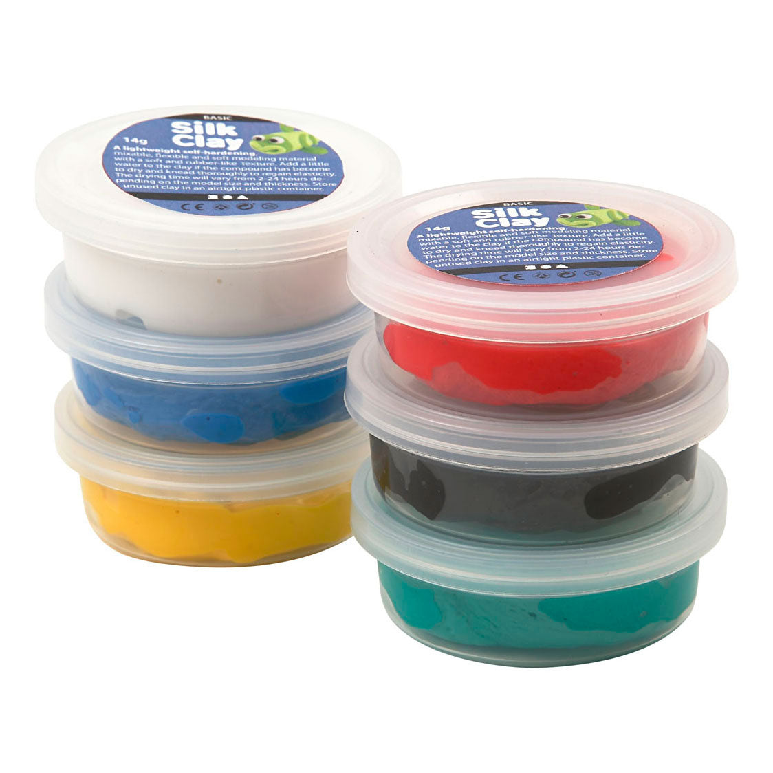 Creativ company silk clay standaard kleuren, 6x14gr.