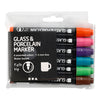Creativ company glas- en porseleinstiften extra kleuren, 6st.