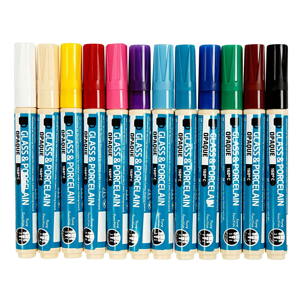 Creativ company https: www.cchobby.nl glas-en-porseleinstift-lijndikte-2-4-mm-dekkend-diverse-kleuren-12-stuk-1-doos