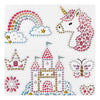 Creativ company diamond stickers - unicorn motief - magische stickers - zelfklevende strass glitter stickers - feestelijke luxe versiering - creatieve plakdiamant stickers - 1 vel