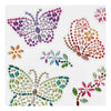 Creativ company diamond stickers - vlinders - zelfklevende glitter stickers - strass knutselstickers - feestelijke plakdiamant stickers - diy hobby decoratie stickers - 10x16 cm - 1 vel