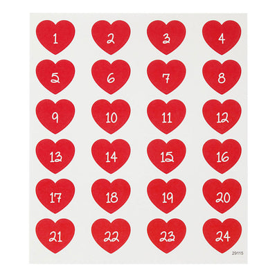 Creativ company stickers hart met cijfer, 1 vel