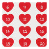 Creativ company stickers hart met cijfer, 1 vel