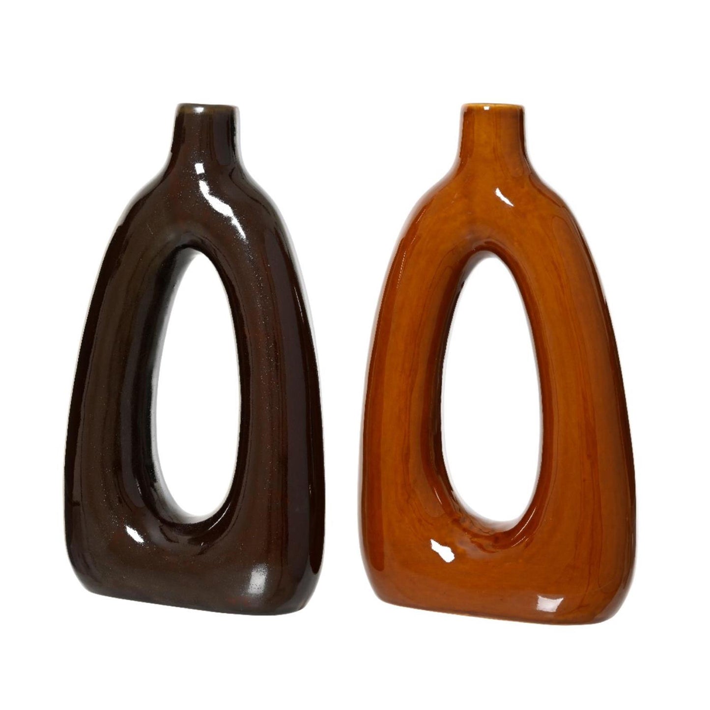 Decoris vaas porselein 7x18,5x31,7cm 2 assorti