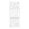Creativ company stickers, love, vel 10x24 cm, ca. 14 stuk, zilver, 1 vel