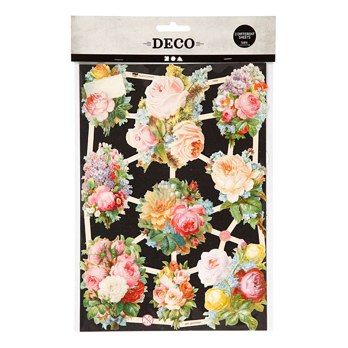 Vintage plaatjes, rozen, vel 16,5x23,5 cm, 2 vel 1 doos