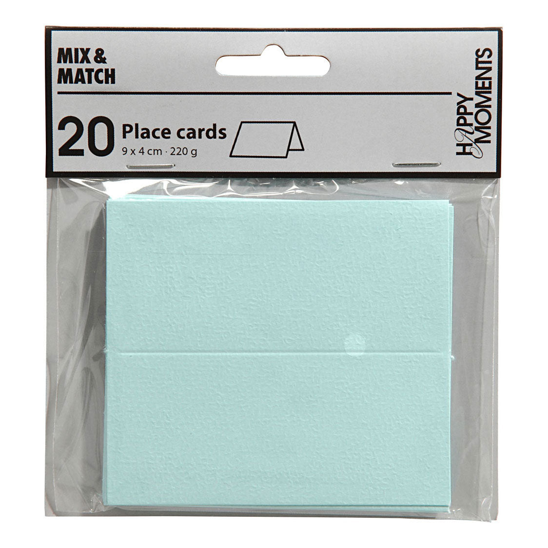 Naamkaarten, afm 9x4 cm, 220 gr, lichtblauw, 20 stuk 1 doos