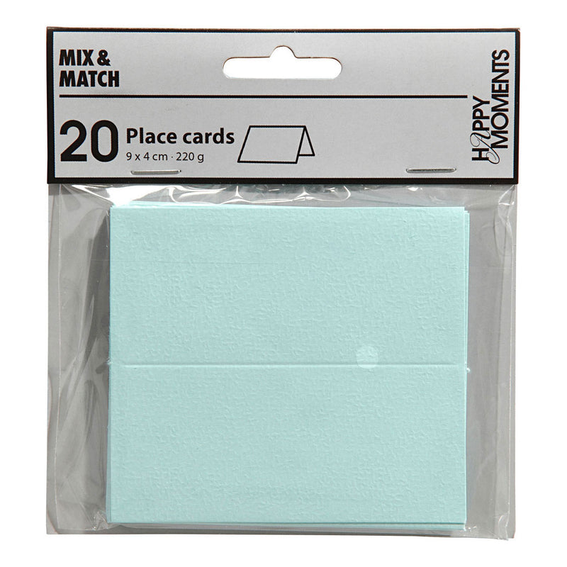Naamkaarten, afm 9x4 cm, 220 gr, lichtblauw, 20 stuk 1 doos