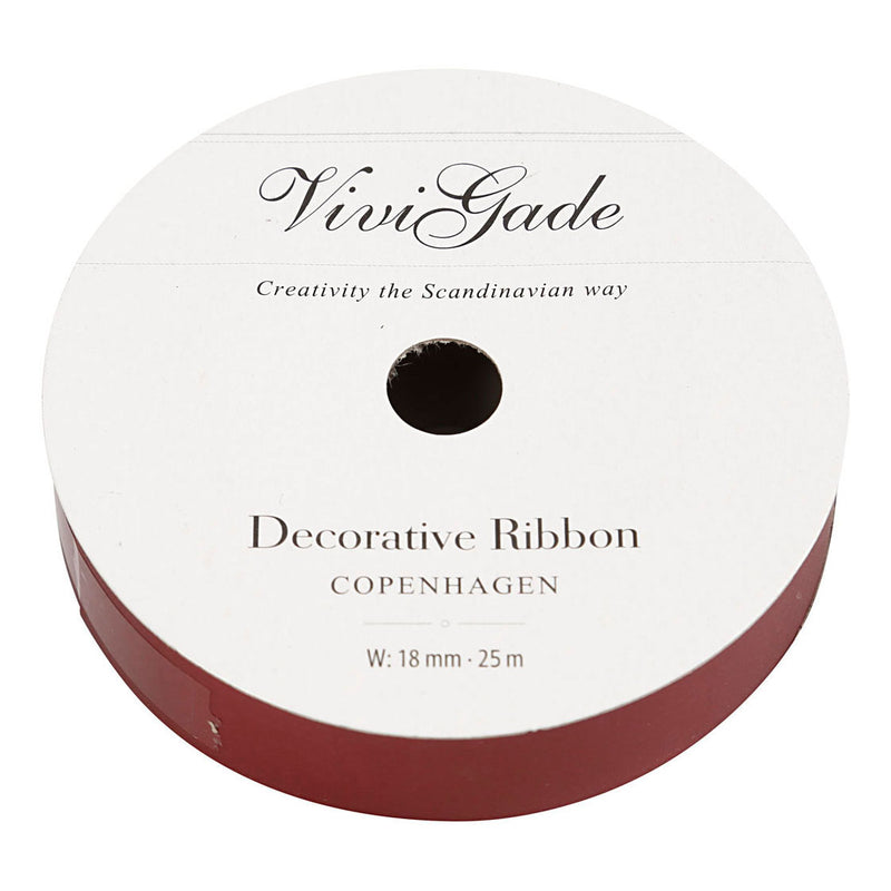 Cadeaulint, b: 18 mm, matt, rood, 25 m 1 rol