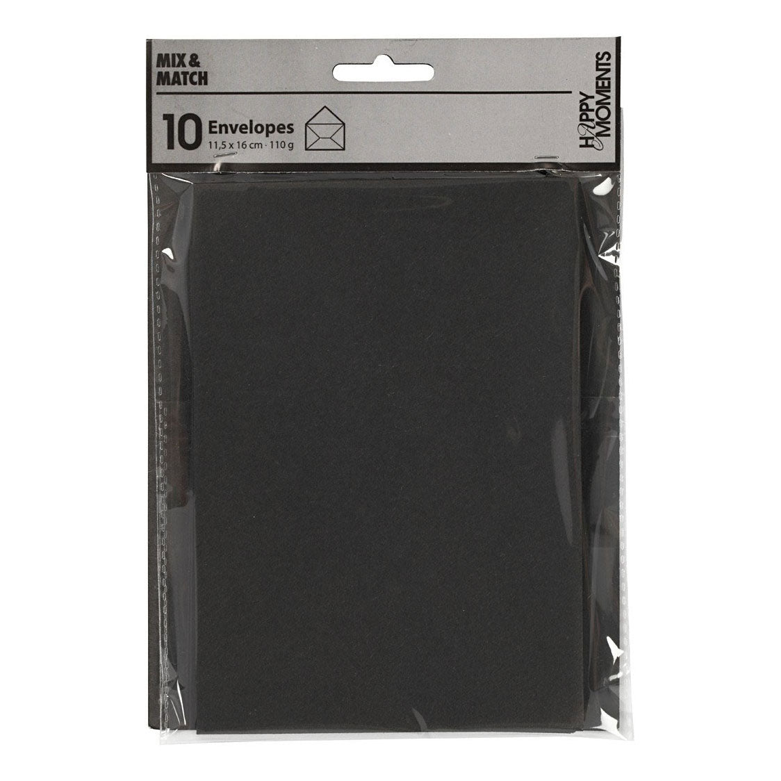 Creativ company envelop zwart, 11,5x15cm, 10st.