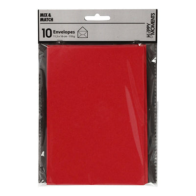 Creativ company enveloppen, afmeting envelop 11,5x16 cm, 110 gr, rood, 10 stuk 1 doos