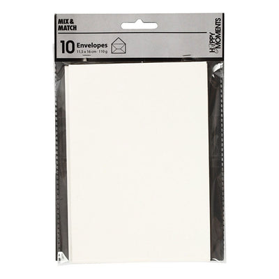 Creativ company enveloppen, afmeting envelop 11,5x16 cm, 110 gr, off-white, 10 stuk 1 doos