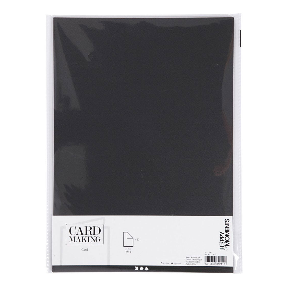 Creativ company karton zwart a4 220g, 10st.