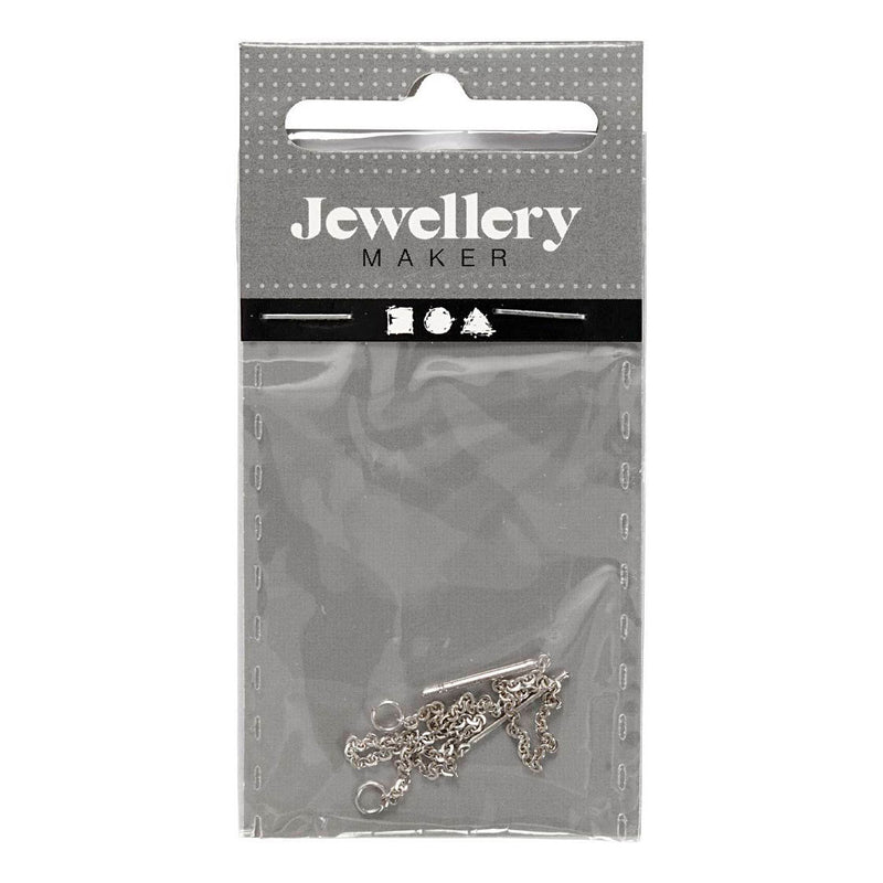 Creativ company oorbellen van ketting verzilverd, 1 paar