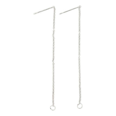 Creativ company oorbellen van ketting verzilverd, 1 paar