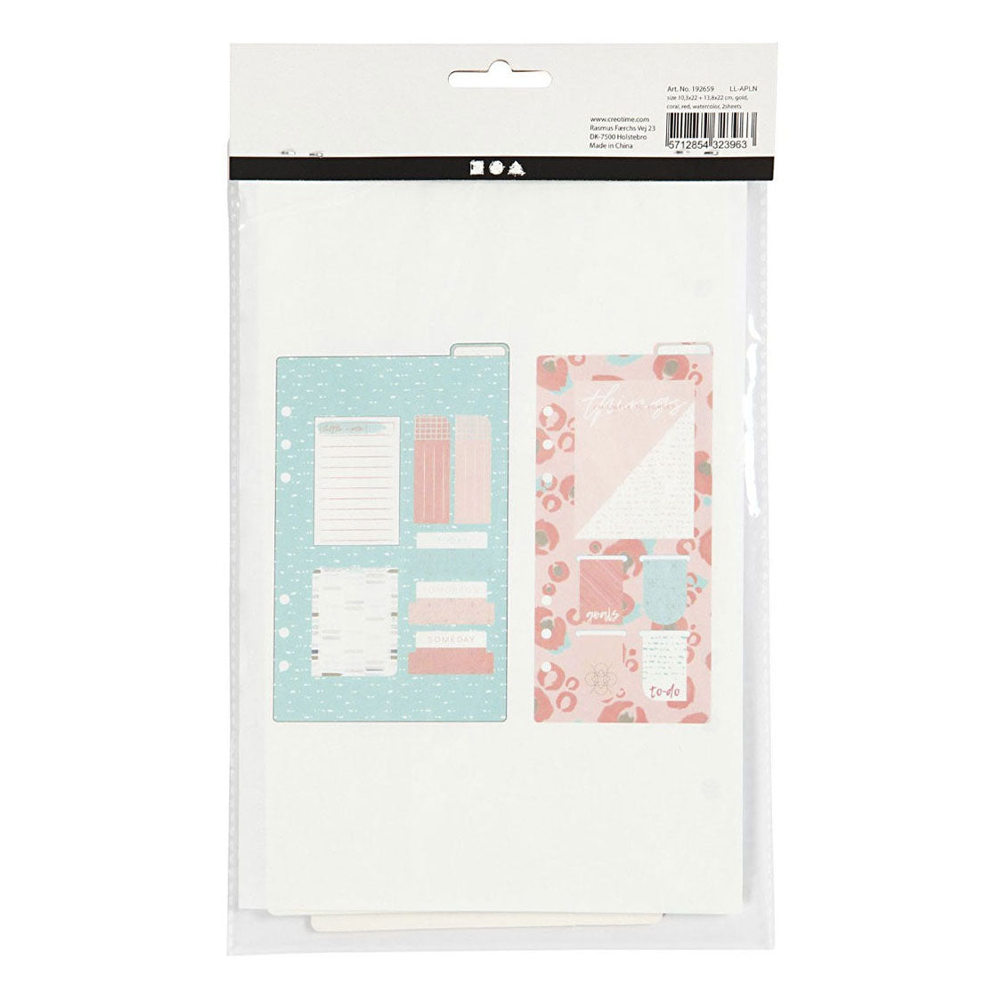 Post-it en boekenlegger set, afm 10,3x22 + 13,8x22 cm, goud, rood, koraal, 2 vel 1 doos