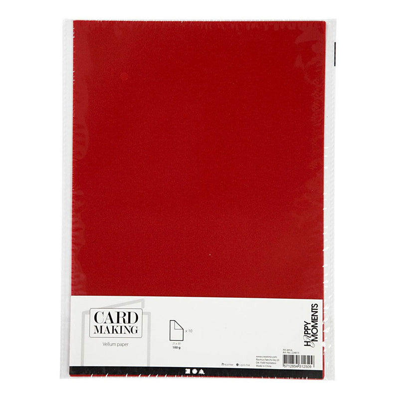 Creativ company vellumpapier a4 rood, 10 vellen