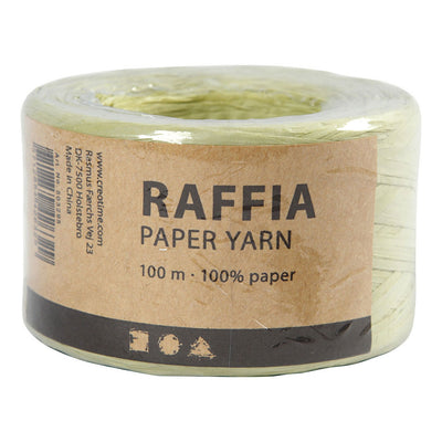 Creativ company papier raffia garen lichtgroen, 100m