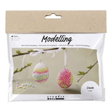 Creativ Company Mini hobbyset boetseren ei met kraaltjes pastelkleuren 1 doos - afbeelding 1
