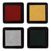 Creativ company stempelinkt, goud, lime groen, kerstrood, zilver, h: 2 cm, afm 3,5x3,5 cm, 4 stuk 1 doos