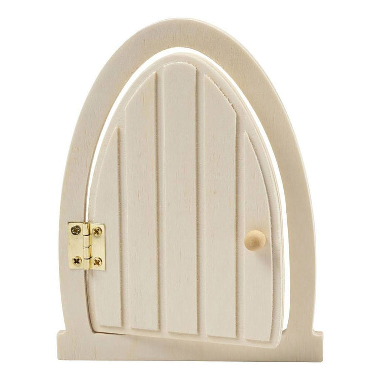 Creativ company houten miniatuur deur met scharnieren, 13x10cm