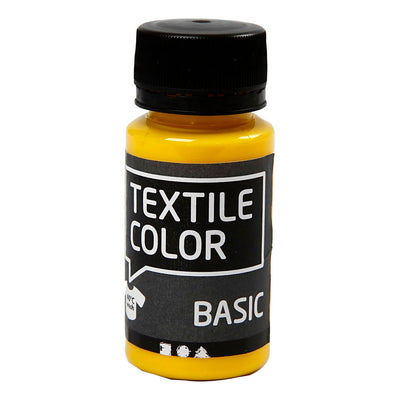 Creativ Company Textile Color Semi-dekkende Textielverf Primair Geel, 50ml