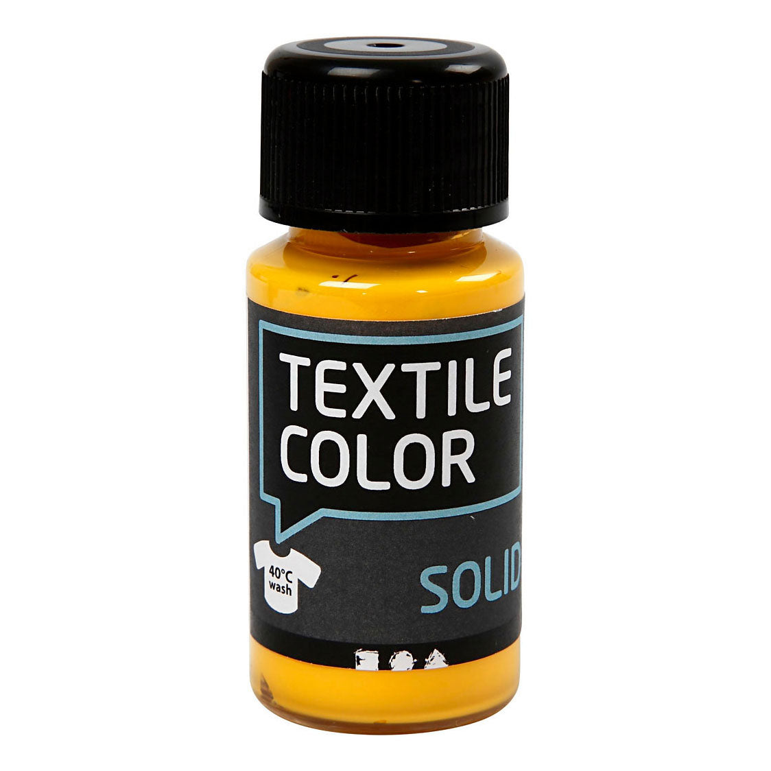 Creativ company textile color dekkende textielverf - geel, 50ml