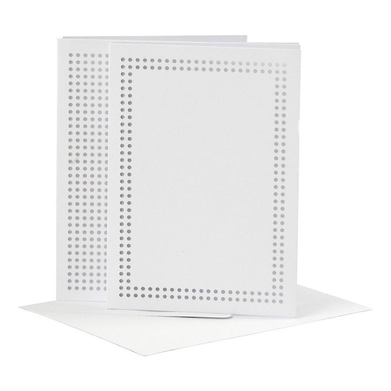Creativ company kaarten om te borduren wit, set van 6