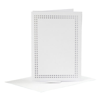 Creativ company kaarten om te borduren, afmeting kaart 10,5x15 cm, afmeting envelop 11,5x16,5 cm, wit, 6 set 1 doos